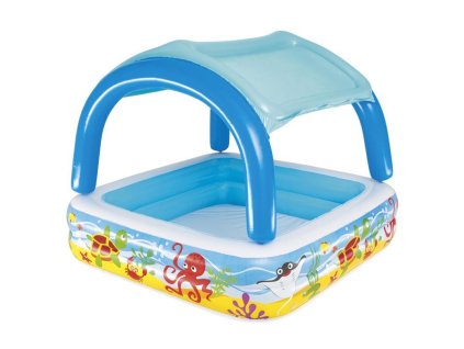 Bazén Bestway® 52192, Coral reef, detský, nafukovací, so strieškou, 147x147x122 cm