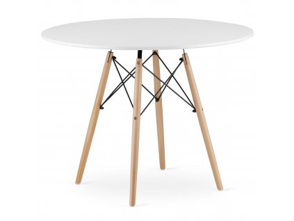 Stôl okrúhly TODI 100 cm - biely