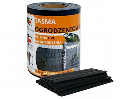 Krycí páska PVC STANDARD LINE - ANTRACIT 19cmx35m  + 24 klipů zdarma