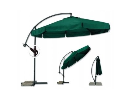 Slunečník ROMA, 350 cm, tmavě zelený