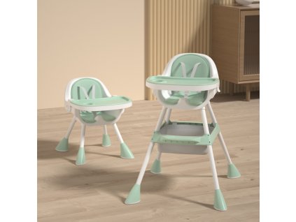 Dětská jídelní židle 3v1 - Zelená