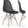 4x Jídelní židle černá Basic/síť Skandinávský styl
