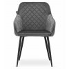 Stolička NUGAT - sivý zamat / čierne nohy