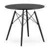 Stůl kulatý TODI 80cm - černý/černé nohy