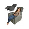 Rozkládací relaxační sametové křeslo do obývacího pokoje Šedé