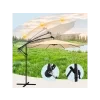 Slunečník LED, 300 cm, TMAVO BĚŽOVÝ
