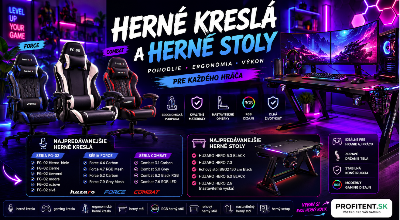Herné kreslá a herné stoly – pohodlie pre každého hráča