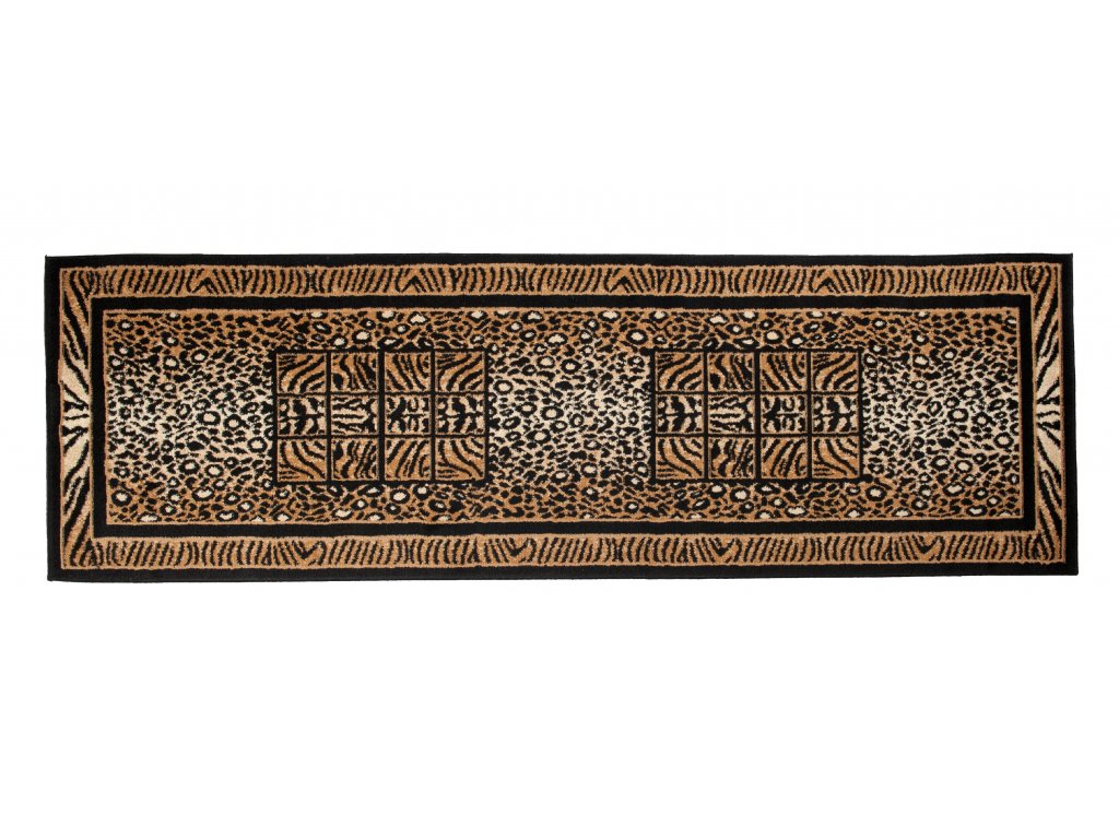 Tradičný koberec/behúň  6600A BLACK ATLAS PP Black Rozmer: 100x150