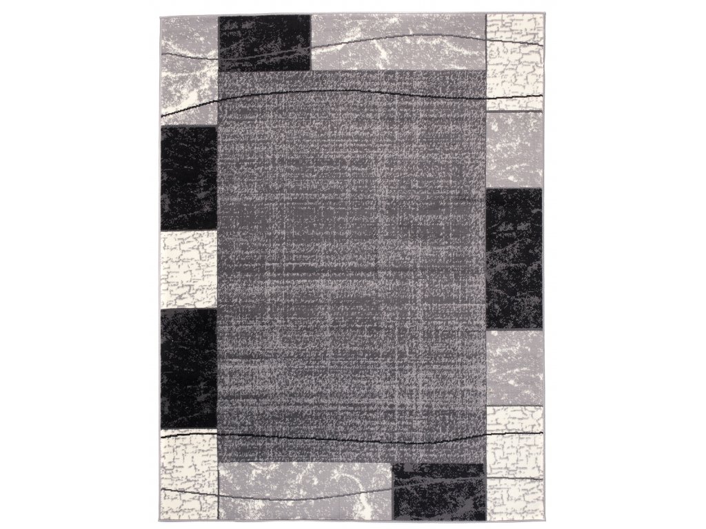 Moderný koberec K872A DARK GREY LACNO PP CRM Grey Rozmer: 80x150