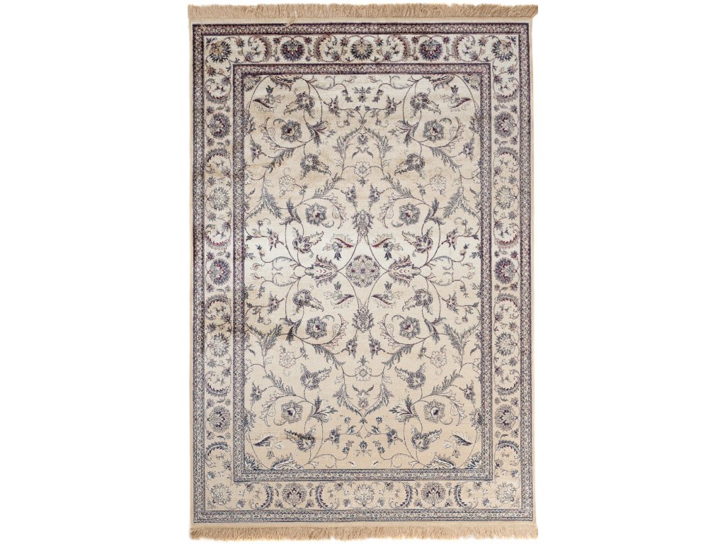 Tradičný koberec Isphahan 84313/57 Ivory/Navy Cream Rozmer: 80x150
