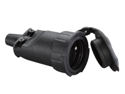 Zásuvka Strend Pro, čierna, na predlžovací kábel, 250 V, IP65, 16A