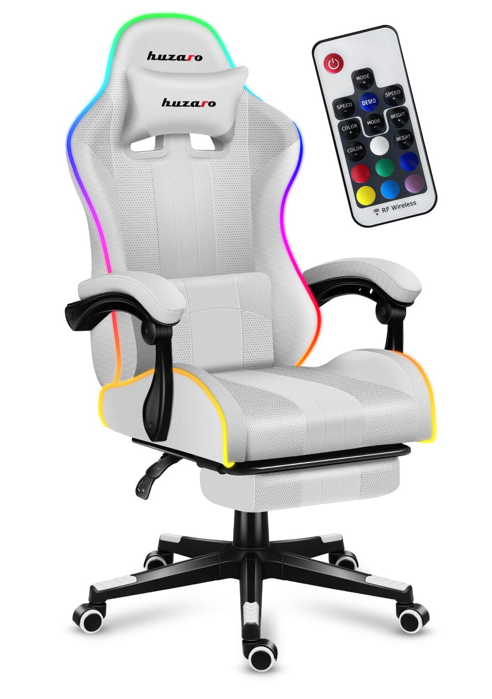 Herná stolička HUZARO Force 4.7 WHITE RGB