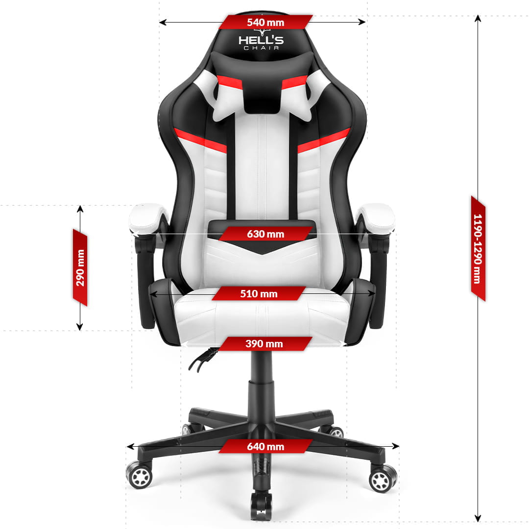 Herná stolička Hell's Chair HC-1004 White Black Red