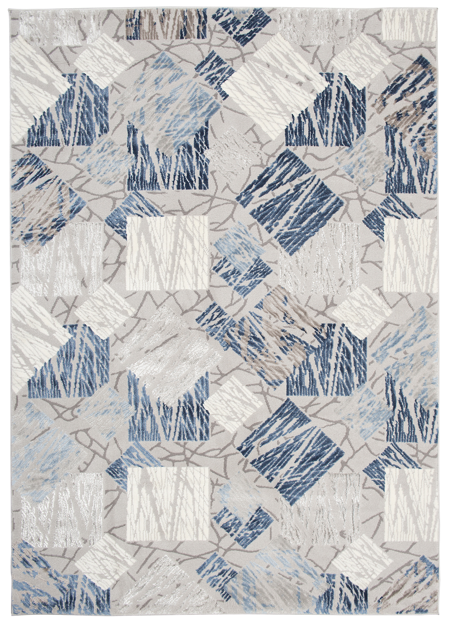 Moderný koberec E464A Svetlosivý/Tmavomodrý ASTHANE Modrý Rozmer: 160x220