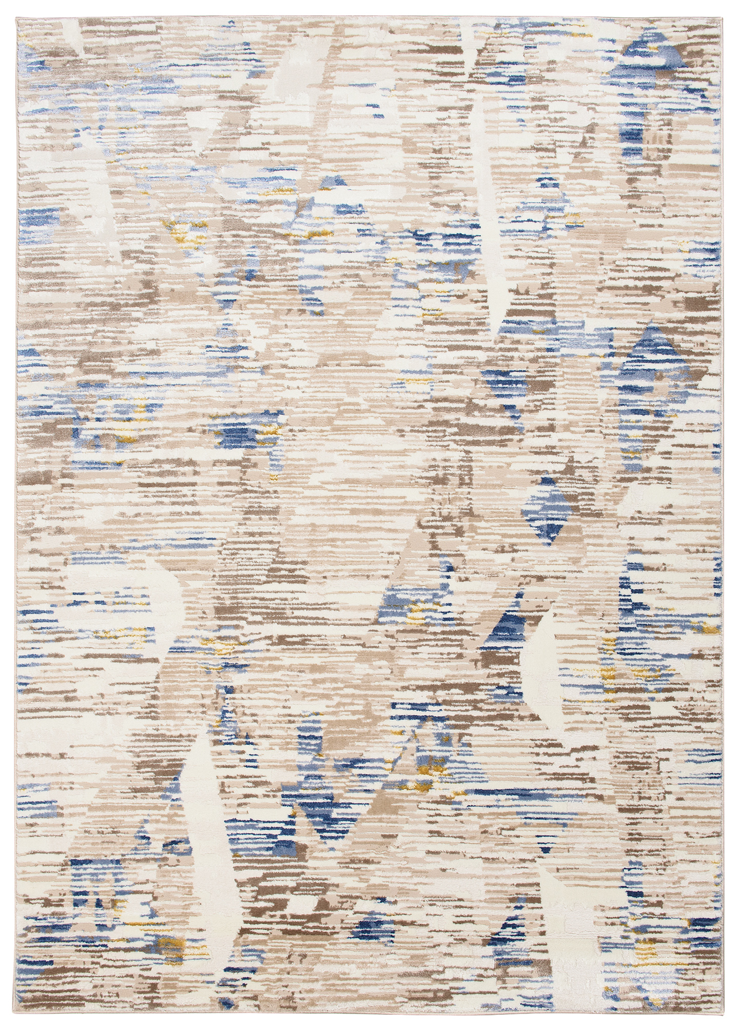Moderný koberec D698M Biela/Tmavomodrá ASTHANE White Rozmer: 80x150