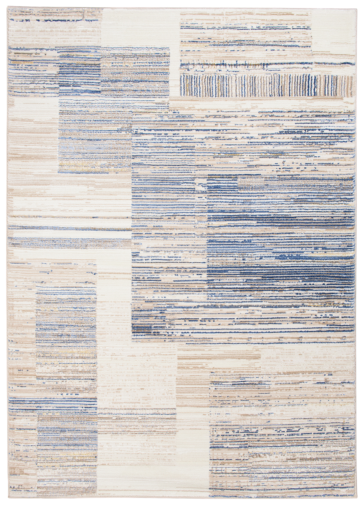 Moderný koberec G498M Biely/Tmavomodrý ASTHANE Biela Rozmer: 80x150