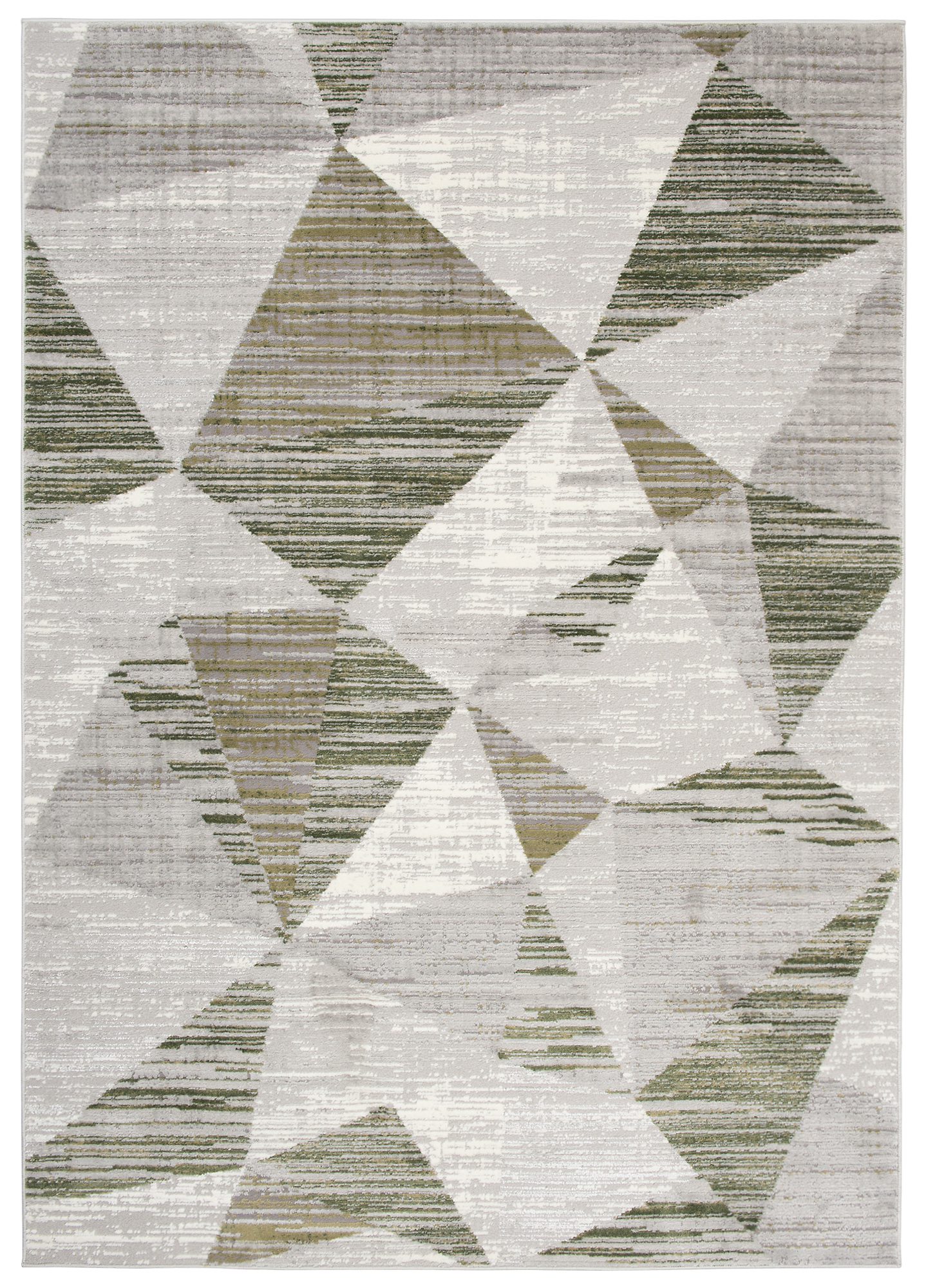 Moderný koberec E455A Svetlo sivý/Tmavozelená ASTHANE Green Rozmer: 80x150