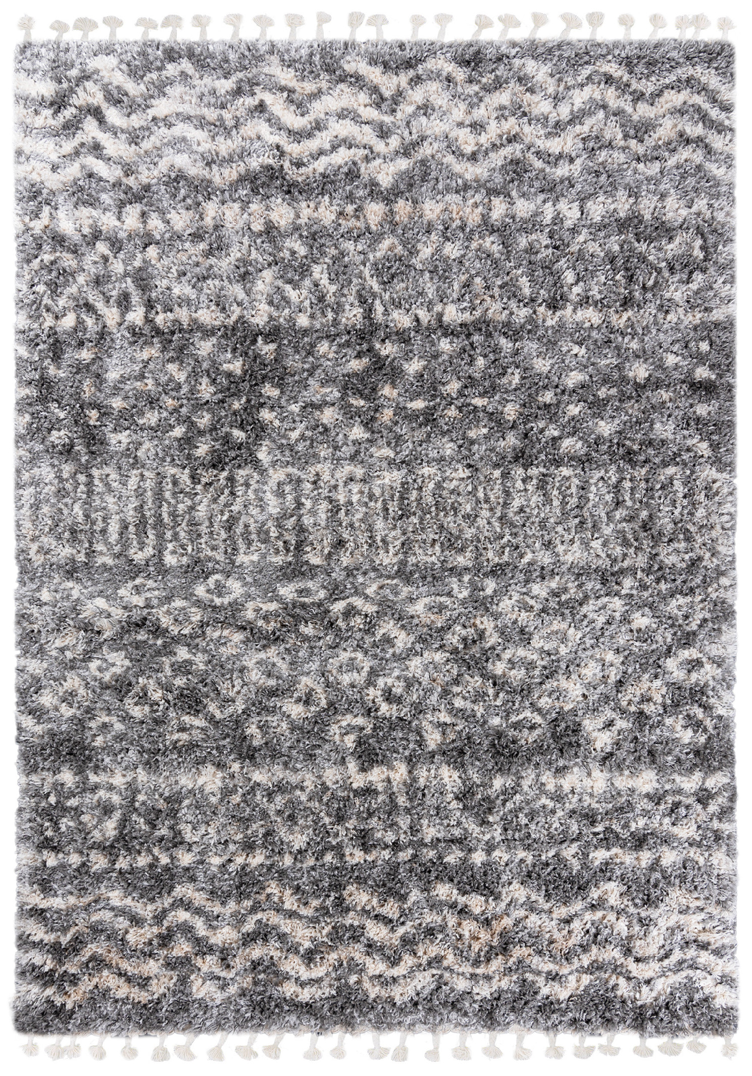 Huňatý koberec FA60B DARK GREY AZTEC EJF Sivý Rozmer: 60x100