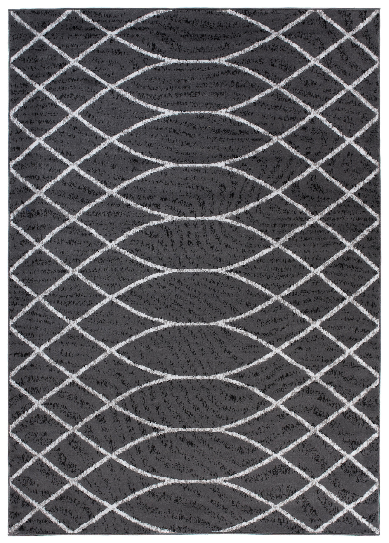 Moderný koberec C429A DARK GREY/WHITE BALI PP White Rozmer: 140x200