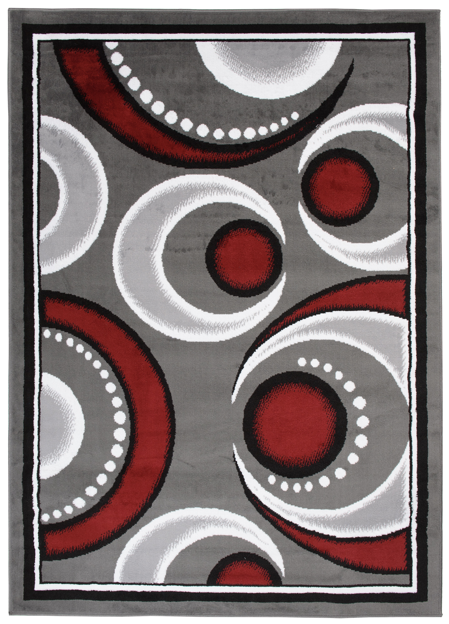 Moderný koberec E546A DARK GREY/RED BALI PP Red Rozmer: 140x200