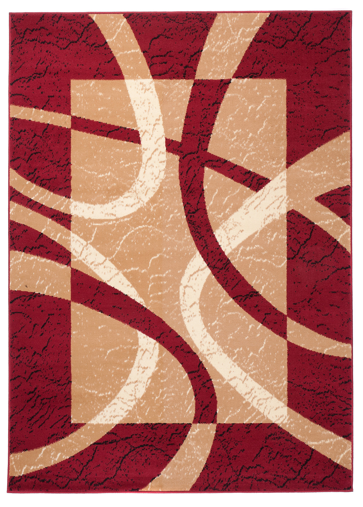 Moderný koberec 3707A ČERVENÝ LACNO PP BLX Červený Rozmer: 150x300