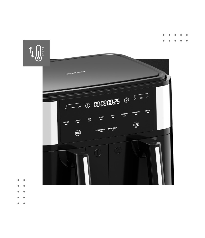 Teplovzdušná fritéza VERTENZ TASTE 90, 2600 W, 2x4.5 l