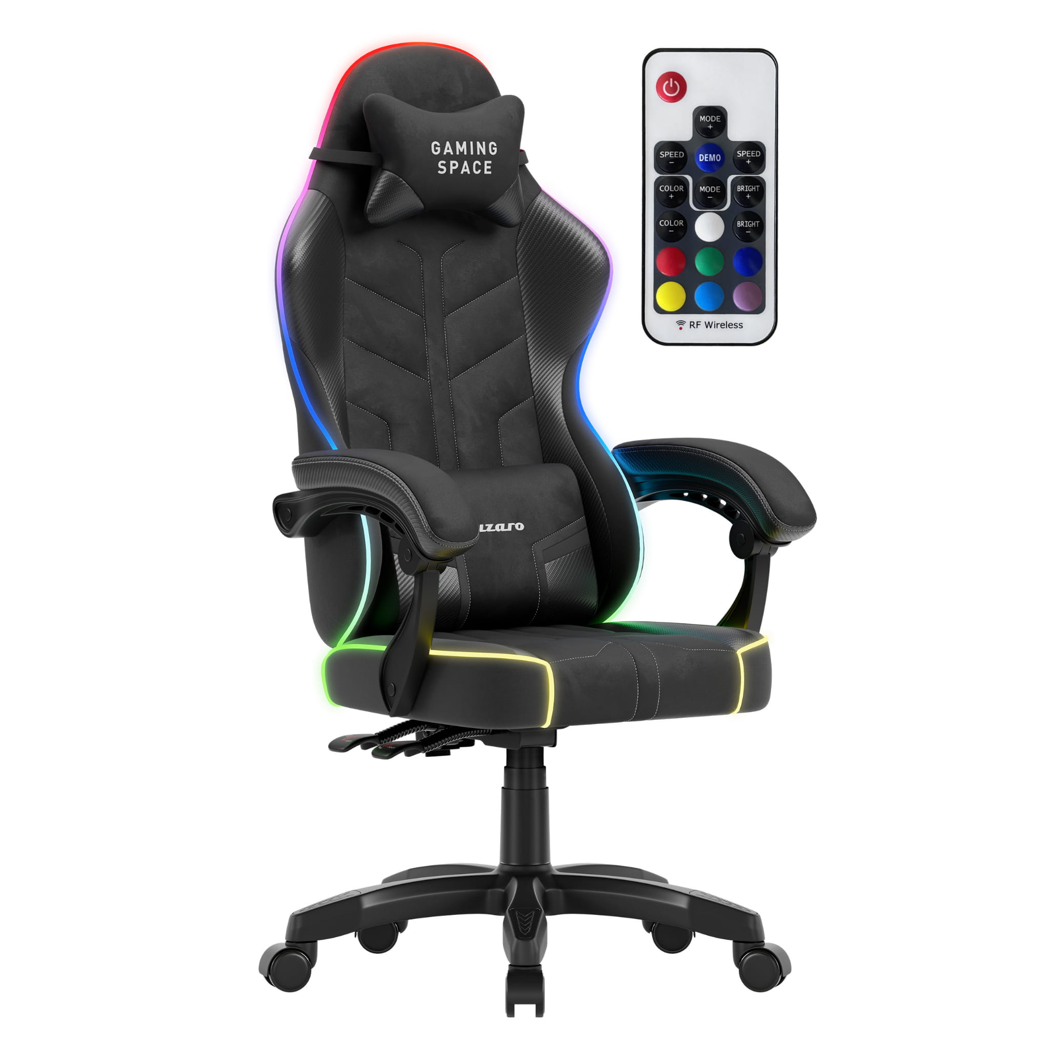 Herná stolička Huzaro Force 2.7 Čierna Velúr RGB