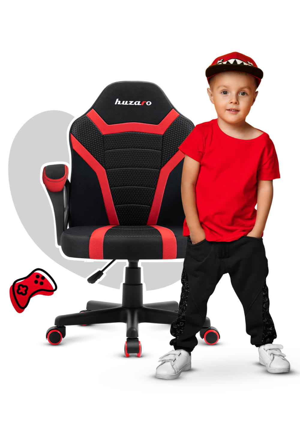 Detská herná stolička HUZARO RANGER 1.0 RED MESH