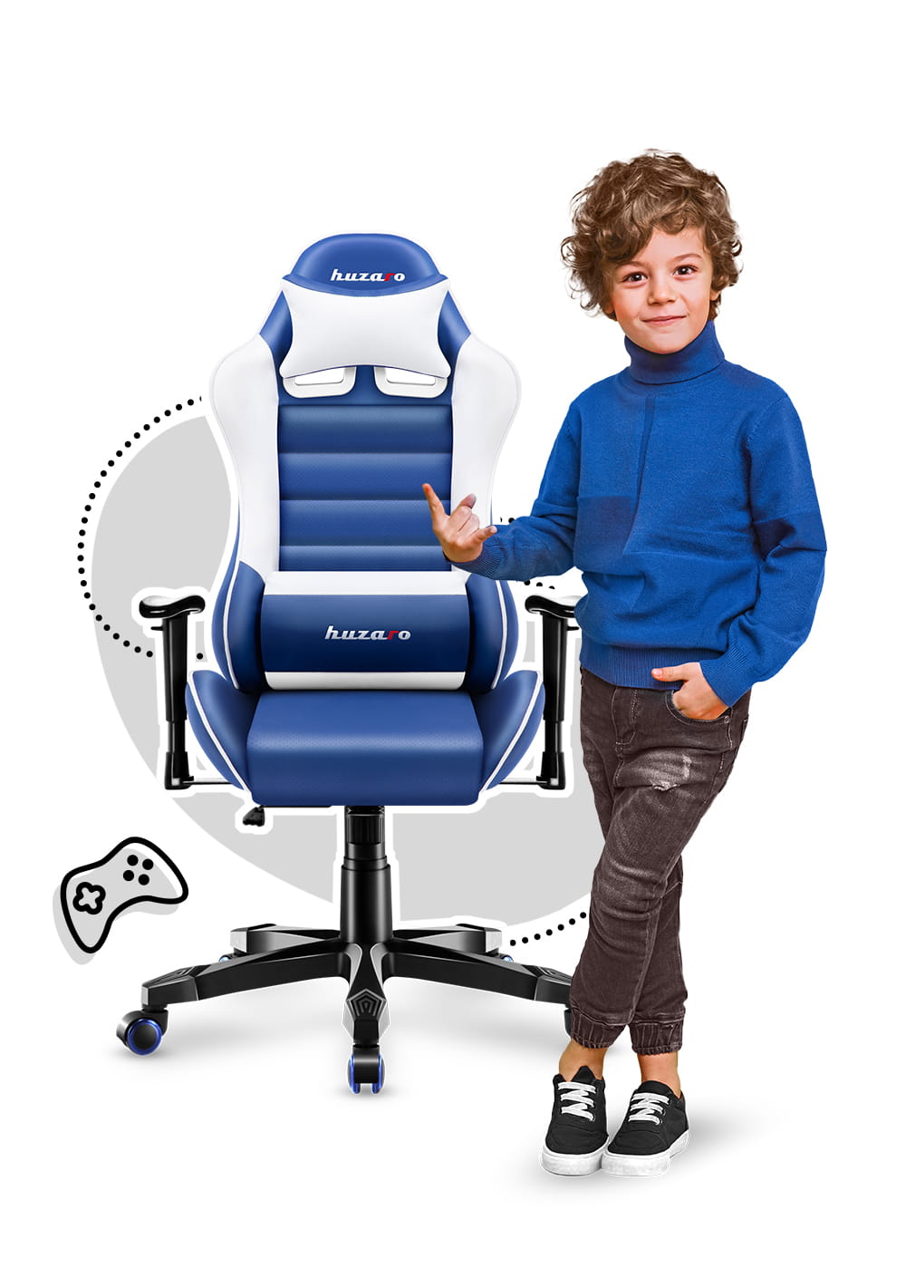 Detská herná stolička HUZARO RANGER 6.0 BLUE