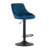 Barová stolička  KAST - námornícka modrá zamat / čierna podnož