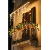 Vianočné vonkajšie svietielka, 300LED, 14,5m, cencúle, FLASH, teplá biela