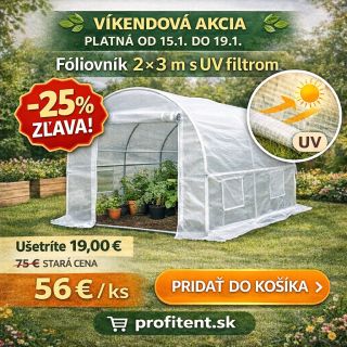 🌱 VÍKENDOVÁ AKCIA! Platná od 15. 1. do 19. 1. ⏰ Pripravte si záhradu na sezónu včas a ušetrite 19 € 💸 Záhradný fóliovník...