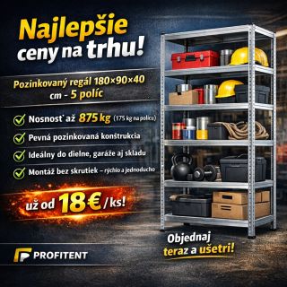 Potrebujete poriadok v dielni, garáži alebo sklade? Tento pozinkovaný regál 180×90×40 cm (5 políc) to vyrieši raz-dva. 🔧 ✅...