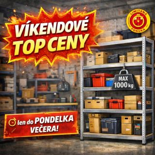 VÍKENDOVÉ TOP CENY na regály 🔥 Chceš mať konečne poriadok v dielni, sklade alebo garáži? Teraz je ten moment – vybrané...