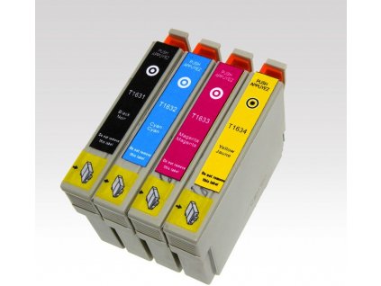 Kompatibilní inkousty s Epson T1636 černý, modrý, červený a žlutý