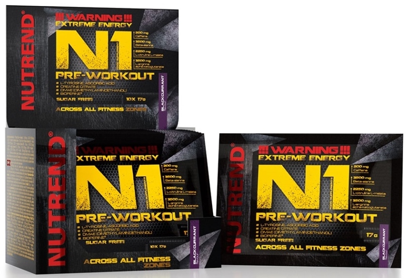 Nutrend N1 PRE-WORKOUT Velikost balení: 10x 17 g, Příchuť: Grep