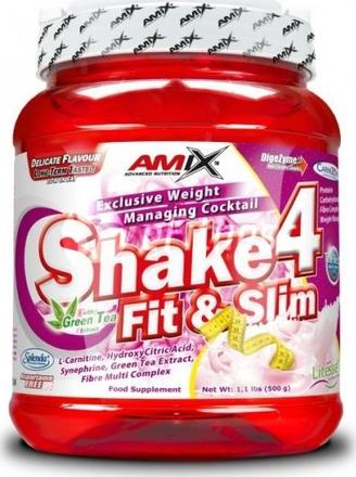 Amix Shake 4 Fit and Slim Velikost balení: 500 g, Příchuť: Jahoda