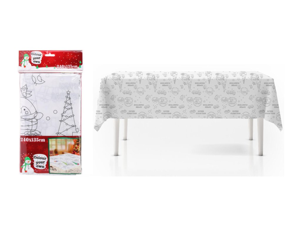 Ubrus vánoční k vybarvení 240x135cm polyester