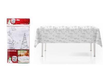 Ubrus vánoční k vybarvení 240x135cm polyester