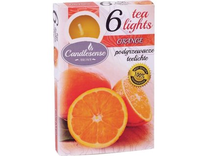 Svíčka čajová vonná POMERANČ (6ks) (hoří 6x3-4hod)
