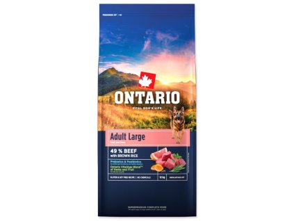 Krmivo Ontario Adult Large Beef & Brown Rice 2x12kg + BAREL ZDARMA