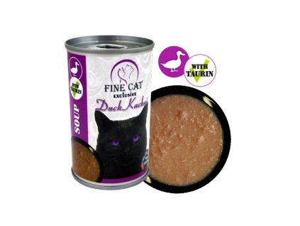 14191 1 fine cat exclusive polevka pro kocky kachni 158g