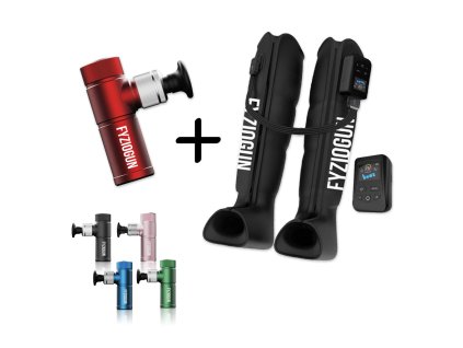 FyzioGun balíček Masážny pištol Pulse II + Masážne nohavice CompressFit