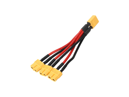 XT60 paralelný konektor 1× samec → 3× samica (10 cm, 14AWG)