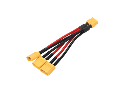 XT60 paralelný konektor 1× samica → 3× samec (10 cm, 14AWG)