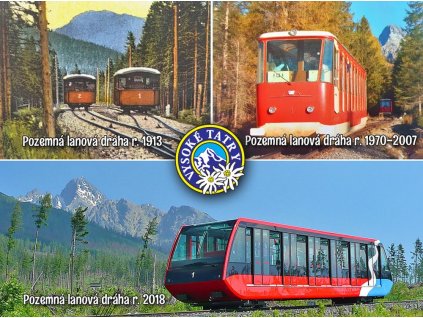 Retro pozemná lanovka koláž