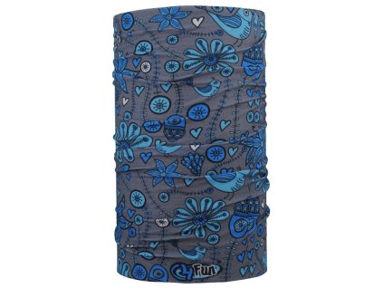 Multifunkčná šatka 4FUN – Flower Blue Kid