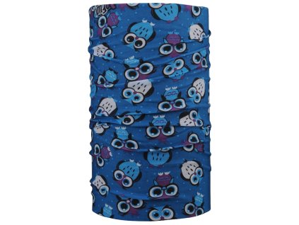 Multifunkčná šatka 4FUN – Owl Blue Kid