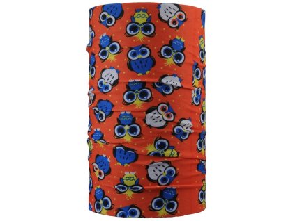 Multifunkčná šatka 4FUN – Owl Orange Kid