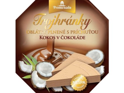 PROMENÁDA OBLÁTKY TROJHRÁNKY kokos v čokoláde